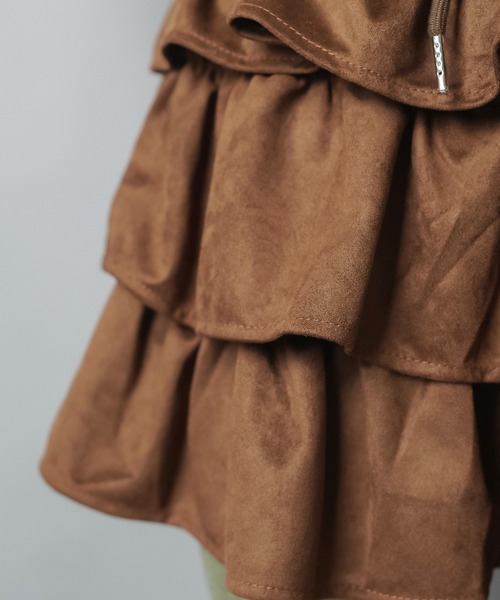 SPINNS（スピンズ）の「スエードフリルミニスカート/NEO森ガール/インナーパンツ付き（スカート・レディース・ブラック/ブラウン・ONESIZE）」の8枚目の写真