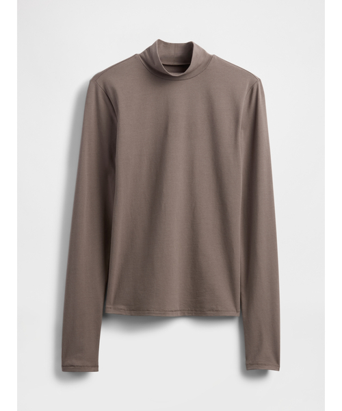 GAP(ギャップ)の「クローズニット ジャージー モックネックTシャツ(Tシャツ/カットソー・レディース・ライトグレー/ホワイト/ブラック/ライトブラウン・XS/S/M/L/XL/XXS)」の7枚目の写真