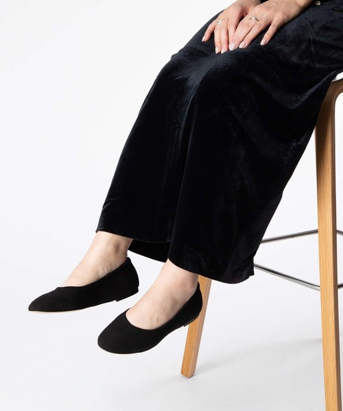 CORSO ROMA，9（コルソローマ）の「CORSO ROMA 9 OSAKA406 Suede flat ballet shoes コルソローマ オオサカ スエードフラット ベレーシューズ バレエシューズ（バレエシューズ・レディース・ブラック・37/38/39/36）」の6枚目の写真