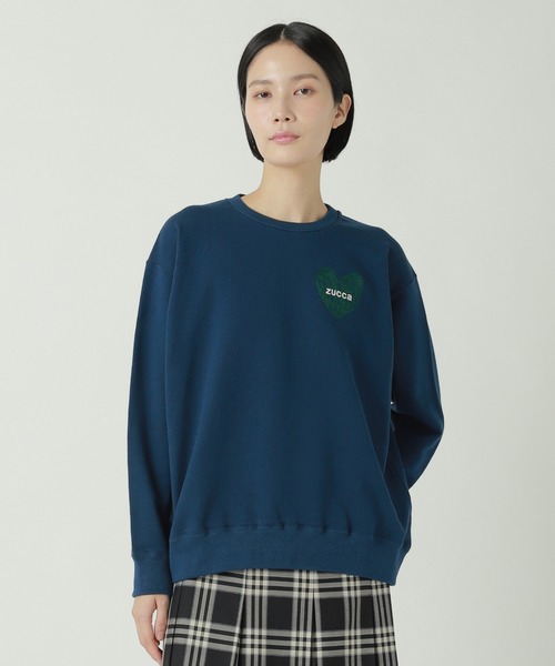 ZUCCa（ズッカ）の「(S)ハートロゴ スウェット / スウェット（スウェット・レディース・ダークグレー/グレー/ブルー・M size/XL）」の3枚目の写真
