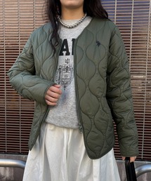 U.S. POLO ASSN.（ユーエスポロアッスン）の「【U.S. POLO ASSN.】オーバーサイズ ロイヤルキルティングジャケット ダブルジップ仕様 ノーカラージャケット（ノーカラージャケット）」