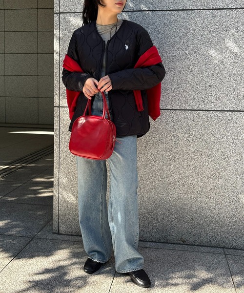 U.S. POLO ASSN.(ユーエスポロアッスン)の「【U.S. POLO ASSN.】オーバーサイズ ロイヤルキルティングジャケット ダブルジップ仕様 ノーカラージャケット(ノーカラージャケット・レディース・ブラック/カーキ・S/M/L)」の20枚目の写真
