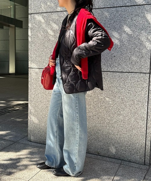U.S. POLO ASSN.(ユーエスポロアッスン)の「【U.S. POLO ASSN.】オーバーサイズ ロイヤルキルティングジャケット ダブルジップ仕様 ノーカラージャケット(ノーカラージャケット・レディース・ブラック/カーキ・S/M/L)」の21枚目の写真