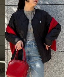 U.S. POLO ASSN.（ユーエスポロアッスン）の「【U.S. POLO ASSN.】オーバーサイズ ロイヤルキルティングジャケット ダブルジップ仕様 ノーカラージャケット（ノーカラージャケット）」