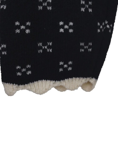 merrylatte（メリーラテ）の「襟付き柄ニットカーディガン（カーディガン/ボレロ・レディース・レッド/ネイビー・FREE）」の7枚目の写真