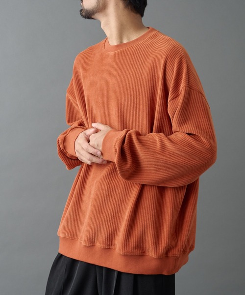 COLONY 2139（コロニートゥーワンスリーナイン）の「カットコーデュロイクルーネック（Tシャツ/カットソー・メンズ・ブラック/チャコールグレー/オレンジ/ホワイト・MEDIUM/LARGE）」の4枚目の写真