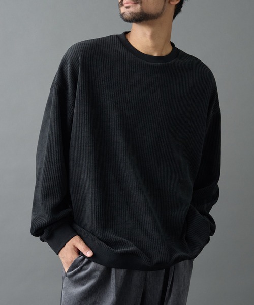 COLONY 2139（コロニートゥーワンスリーナイン）の「カットコーデュロイクルーネック（Tシャツ/カットソー・メンズ・ブラック/チャコールグレー/オレンジ/ホワイト・MEDIUM/LARGE）」の2枚目の写真