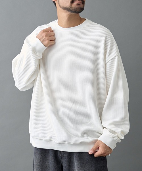 COLONY 2139（コロニートゥーワンスリーナイン）の「カットコーデュロイクルーネック（Tシャツ/カットソー・メンズ・ブラック/チャコールグレー/オレンジ/ホワイト・MEDIUM/LARGE）」の5枚目の写真