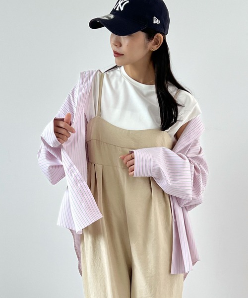 Futier land（フューティアランド）の「ピーチ起毛タックサロペット（サロペット/オーバーオール・レディース・ベージュ/ブラウン/ブラック・MEDIUM）」の4枚目の写真