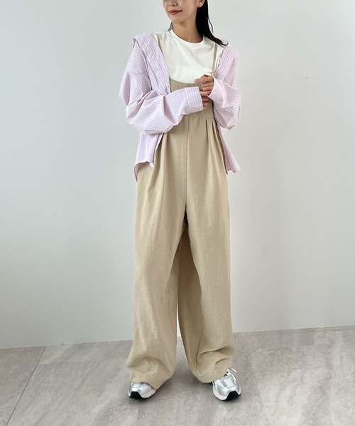 Futier land（フューティアランド）の「ピーチ起毛タックサロペット（サロペット/オーバーオール・レディース・ベージュ/ブラウン/ブラック・MEDIUM）」の7枚目の写真