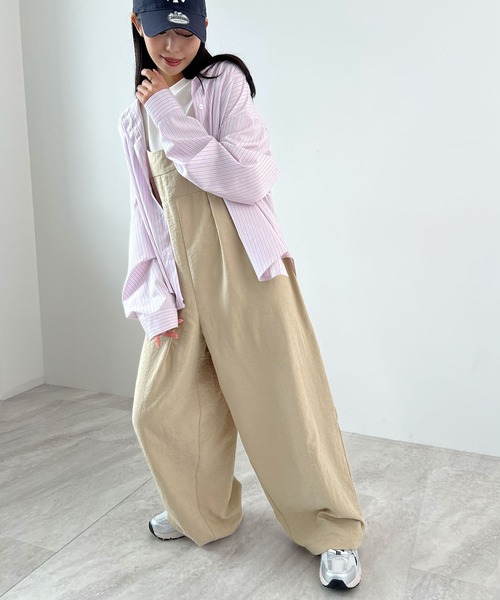 Futier land（フューティアランド）の「ピーチ起毛タックサロペット（サロペット/オーバーオール・レディース・ベージュ/ブラウン/ブラック・MEDIUM）」の11枚目の写真