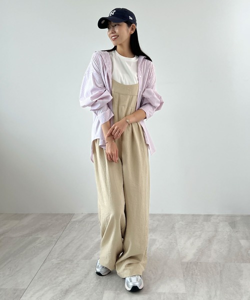 Futier land（フューティアランド）の「ピーチ起毛タックサロペット（サロペット/オーバーオール・レディース・ベージュ/ブラウン/ブラック・MEDIUM）」の12枚目の写真