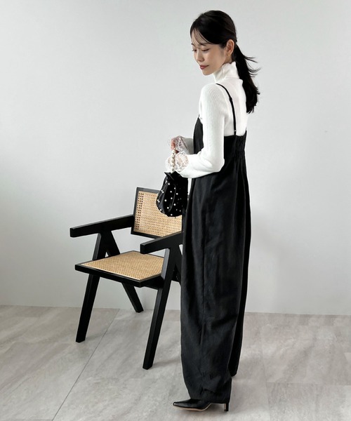 Futier land（フューティアランド）の「ピーチ起毛タックサロペット（サロペット/オーバーオール・レディース・ベージュ/ブラウン/ブラック・MEDIUM）」の16枚目の写真