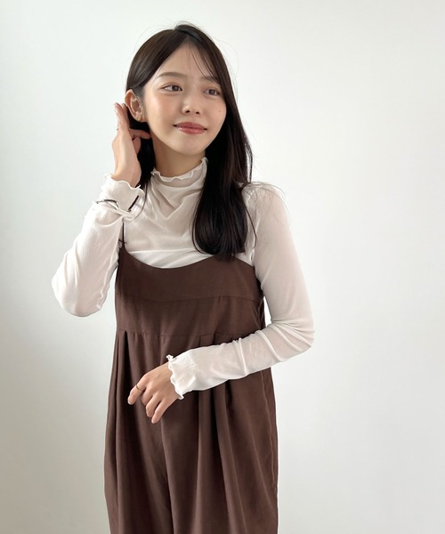 Futier land（フューティアランド）の「ピーチ起毛タックサロペット（サロペット/オーバーオール・レディース・ベージュ/ブラウン/ブラック・MEDIUM）」の22枚目の写真