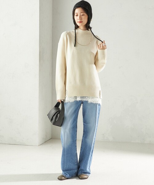 SHIPS（シップス）の「perah: ブローチ 付 イヤー フラップ ラメ ニット キャップ（ニットキャップ/ビーニー・レディース・グレー/ブラック・ONE SIZE）」の12枚目の写真