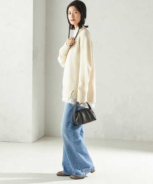 SHIPS（シップス）の「perah: ブローチ 付 イヤー フラップ ラメ ニット キャップ（ニットキャップ/ビーニー・レディース・グレー/ブラック・ONE SIZE）」の13枚目の写真