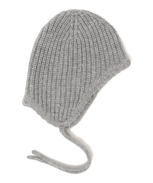 SHIPS（シップス）の「perah: ブローチ 付 イヤー フラップ ラメ ニット キャップ（ニットキャップ/ビーニー・レディース・グレー/ブラック・ONE SIZE）」の22枚目の写真