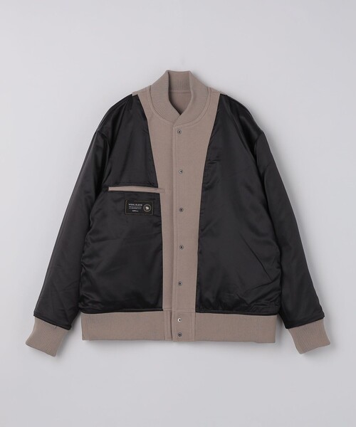 SHIPS Colors（シップス カラーズ）の「SHIPS Colors:ウール ミックス スタジアム ブルゾン（ブルゾン・メンズ・ネイビー/ベージュ・X-LARGE/LARGE/MEDIUM）」の6枚目の写真