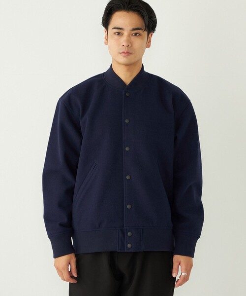 SHIPS Colors（シップス カラーズ）の「SHIPS Colors:ウール ミックス スタジアム ブルゾン（ブルゾン・メンズ・ネイビー/ベージュ・X-LARGE/LARGE/MEDIUM）」の16枚目の写真