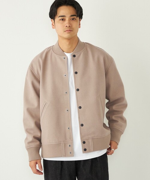 SHIPS Colors（シップス カラーズ）の「SHIPS Colors:ウール ミックス スタジアム ブルゾン（ブルゾン・メンズ・ネイビー/ベージュ・X-LARGE/LARGE/MEDIUM）」の22枚目の写真