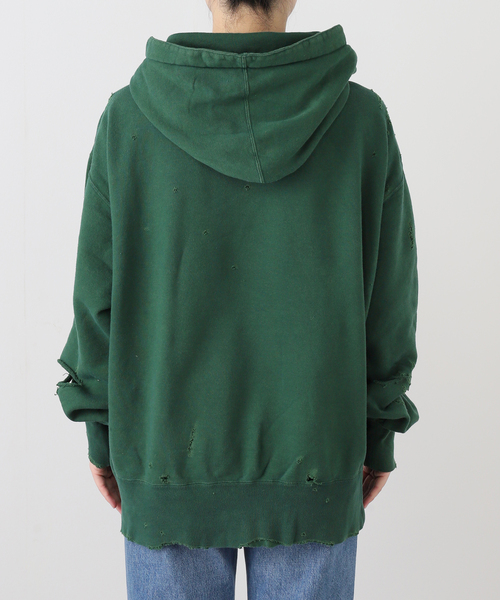 セール】KURO MORE DAMAGE WASHED SWEAT PARKA 964072：スウェット