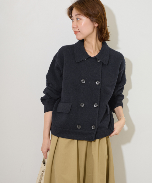 JOURNAL STANDARD relume（ジャーナルスタンダード　レリューム）の「《WEB限定追加》ダブルニットジャケット（カーディガン/ボレロ・レディース・チャコールグレー/ネイビー・FREE）」の14枚目の写真