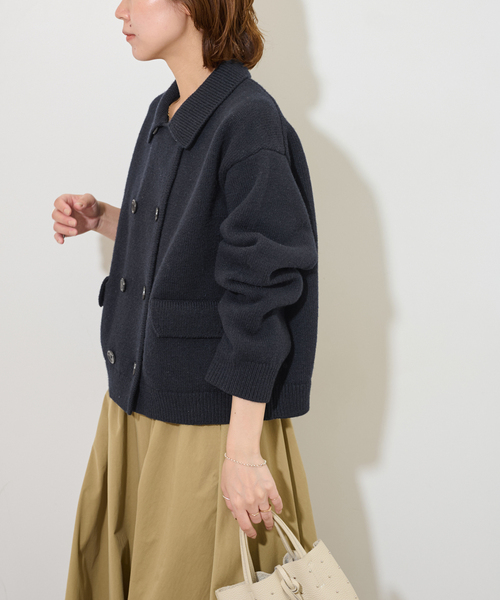 JOURNAL STANDARD relume（ジャーナルスタンダード　レリューム）の「《WEB限定追加》ダブルニットジャケット（カーディガン/ボレロ・レディース・チャコールグレー/ネイビー・FREE）」の15枚目の写真