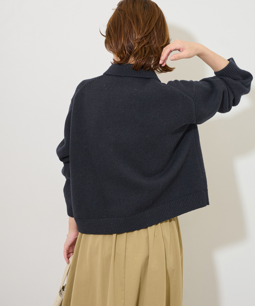 JOURNAL STANDARD relume（ジャーナルスタンダード　レリューム）の「《WEB限定追加》ダブルニットジャケット（カーディガン/ボレロ・レディース・チャコールグレー/ネイビー・FREE）」の17枚目の写真