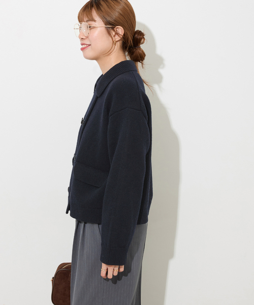 JOURNAL STANDARD relume（ジャーナルスタンダード　レリューム）の「《WEB限定追加》ダブルニットジャケット（カーディガン/ボレロ・レディース・チャコールグレー/ネイビー・FREE）」の22枚目の写真