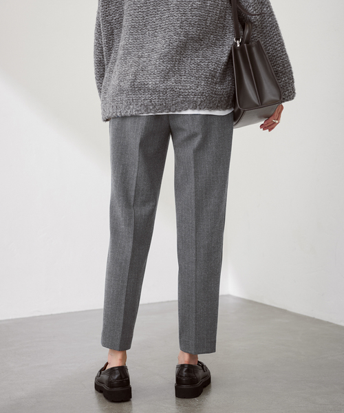 FRAMeWORK（フレームワーク）の「≪追加≫T/R両面起毛パンツ 2（スラックス・レディース・ホワイト/ネイビー/ブラック/チャコールグレー/グレー・34/36/38/40）」の6枚目の写真