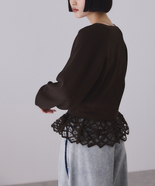 セール】バテンレースコンビニットカーディガン（カーディガン/ボレロ