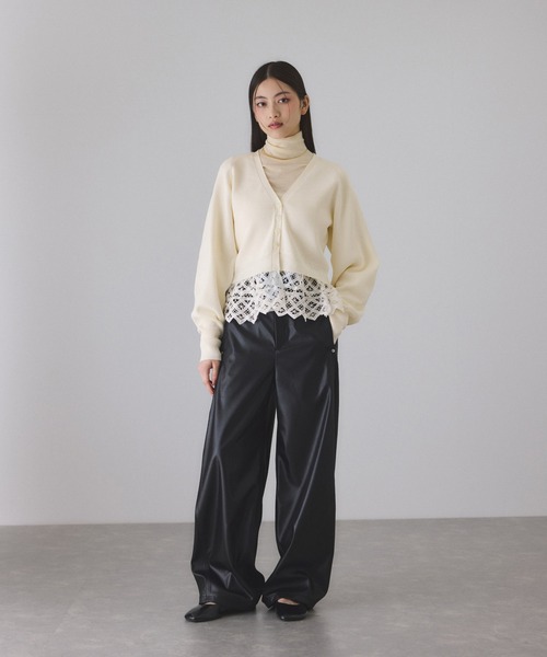 アダムエロペ（ADAM ET ROPE’）/バテンレースコンビニットカーディガン セール】バテンレースコンビニットカーディガン（カーディガン/ボレロ