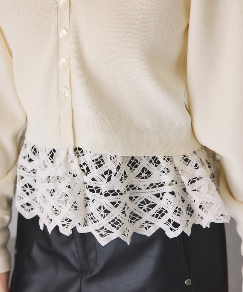 セール】バテンレースコンビニットカーディガン（カーディガン/ボレロ