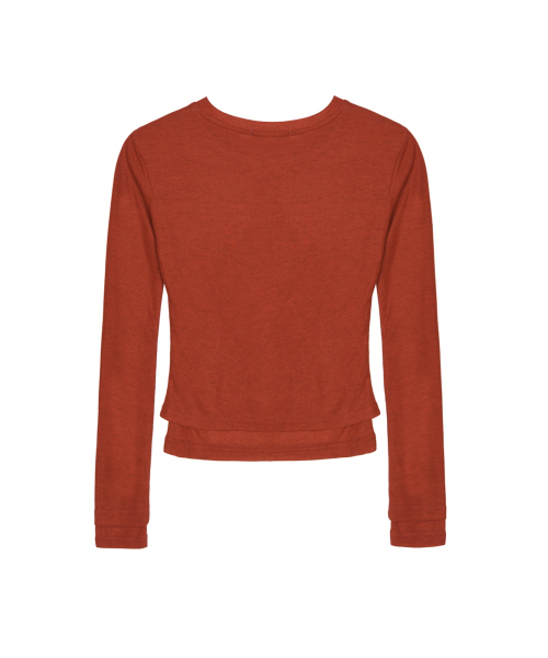 NICK&NICOLE(ニックアンドニコール)の「MINIMAL DOUBLE LAYERED LONG SLEEVE TOP_RED(Tシャツ/カットソー・レディース・その他・FREE)」の2枚目の写真