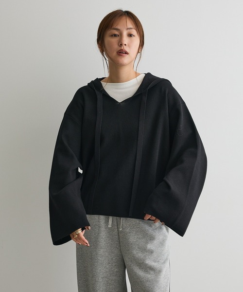 CRAFT STANDARD BOUTIQUE（クラフトスタンダードブティック）の「ハーフミラノニットフーディー＜ハンドウォッシャブル＞（ニット/セーター・レディース・ブラック/ピンク/ブラウン・FREE）」の15枚目の写真