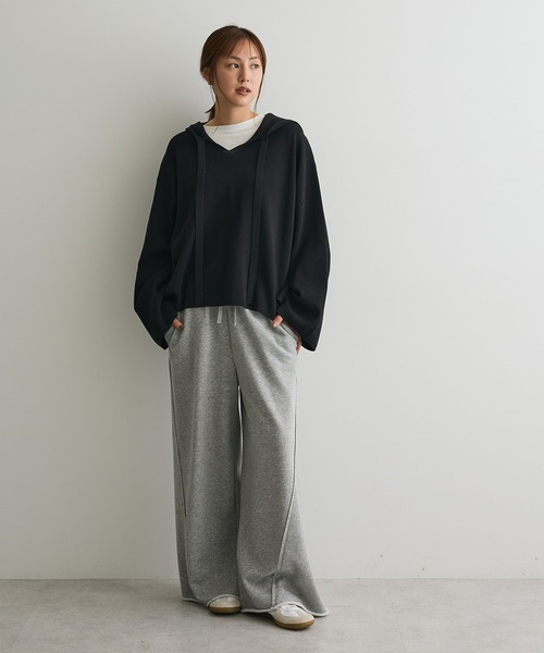 CRAFT STANDARD BOUTIQUE（クラフトスタンダードブティック）の「ハーフミラノニットフーディー＜ハンドウォッシャブル＞（ニット/セーター・レディース・ブラック/ピンク/ブラウン・FREE）」の19枚目の写真