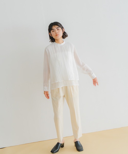 WHYTO.(ホワイト)の「「WHYTO. / ホワイト」レイヤードシアーブラウス(シャツ/ブラウス・レディース・ブラック/ライラック/オフホワイト・36/38)」の13枚目の写真