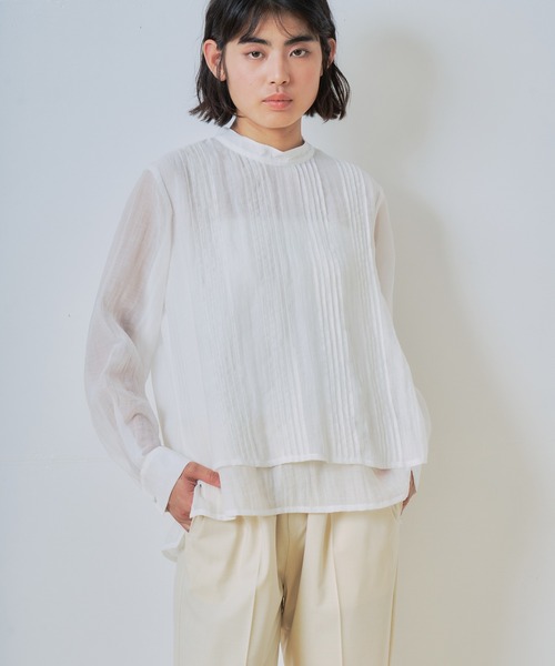 WHYTO.(ホワイト)の「「WHYTO. / ホワイト」レイヤードシアーブラウス(シャツ/ブラウス・レディース・ブラック/ライラック/オフホワイト・36/38)」の15枚目の写真