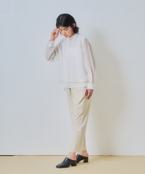 WHYTO.(ホワイト)の「「WHYTO. / ホワイト」レイヤードシアーブラウス(シャツ/ブラウス・レディース・ブラック/ライラック/オフホワイト・36/38)」の16枚目の写真