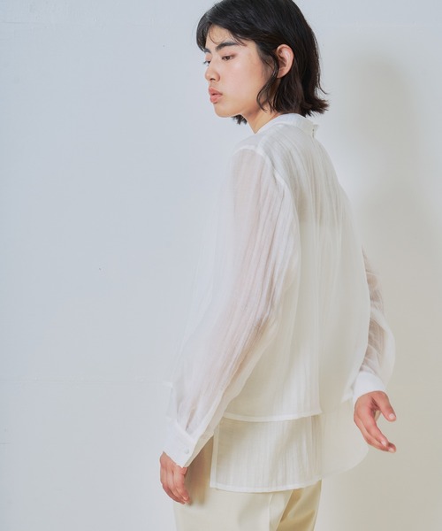 WHYTO.(ホワイト)の「「WHYTO. / ホワイト」レイヤードシアーブラウス(シャツ/ブラウス・レディース・ブラック/ライラック/オフホワイト・36/38)」の17枚目の写真
