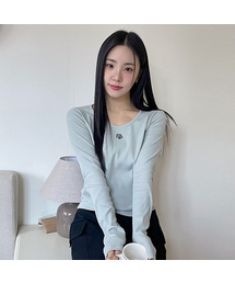 スティッチUネック長袖Tシャツ[7色]