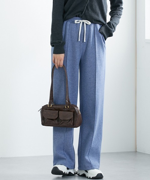 slattgir（スラットジール）の「高身長　裏起毛ピンタックワイドパンツ（トールサイズ）（その他パンツ・レディース・チャコールグレー/ブルー/杢グレー・TLL/TL/TM/T3L/T4L/T5L）」の3枚目の写真