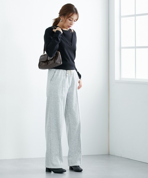 slattgir（スラットジール）の「高身長　裏起毛ピンタックワイドパンツ（トールサイズ）（その他パンツ・レディース・チャコールグレー/ブルー/杢グレー・TLL/TL/TM/T3L/T4L/T5L）」の15枚目の写真