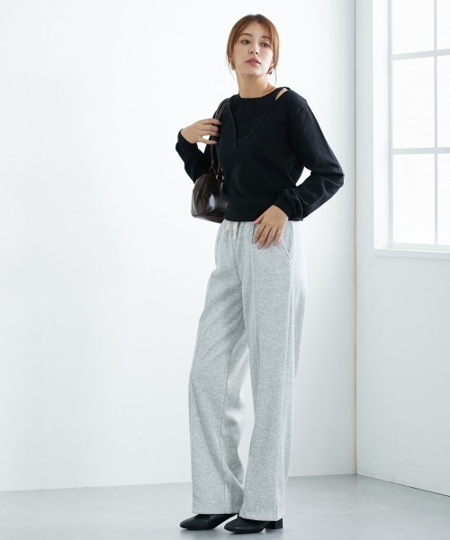 slattgir（スラットジール）の「高身長　裏起毛ピンタックワイドパンツ（トールサイズ）（その他パンツ・レディース・チャコールグレー/ブルー/杢グレー・TLL/TL/TM/T3L/T4L/T5L）」の18枚目の写真