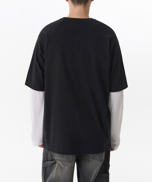 MUSINSA STANDARD（ムシンサスタンダード）の「リラックスドラグランTシャツ[ブラック]（Tシャツ/カットソー・メンズ・その他・SMALL/MEDIUM/LARGE/X-LARGE/XX-LARGE/XXX-LARGE）」の2枚目の写真
