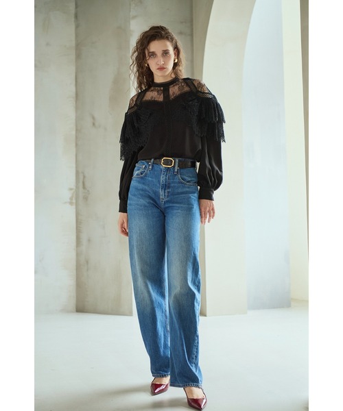 Estella.K(エステラケー)の「Oliviela Lace Blouse レースブレードトリムBL(シャツ/ブラウス・レディース・オフホワイト/ブラック・FREE)」の15枚目の写真