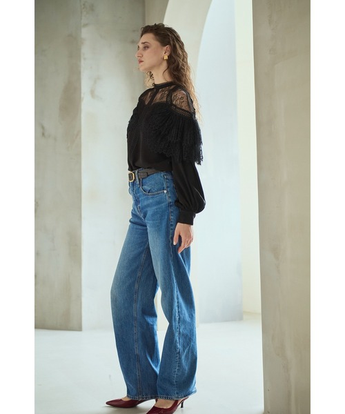 Estella.K(エステラケー)の「Oliviela Lace Blouse レースブレードトリムBL(シャツ/ブラウス・レディース・オフホワイト/ブラック・FREE)」の8枚目の写真
