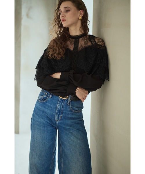 Estella.K(エステラケー)の「Oliviela Lace Blouse レースブレードトリムBL(シャツ/ブラウス・レディース・オフホワイト/ブラック・FREE)」の16枚目の写真