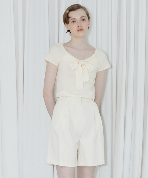 SINOON(シヌーン)の「ROUND HALF PANTS (IVORY)(その他パンツ・レディース・アイボリー・MEDIUM/SMALL)」の3枚目の写真