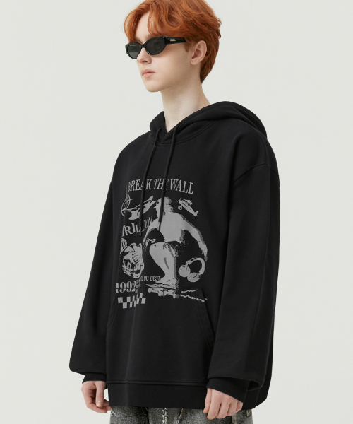 TRILLION(トリリオン)の「スケートボードグラフィックオーバーフィットフード(BLACK)(パーカー・レディース・その他・X-LARGE/SMALL/MEDIUM/LARGE)」の2枚目の写真